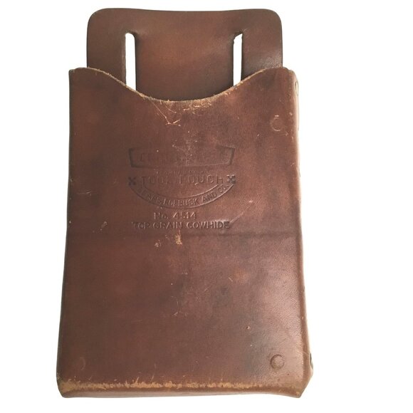 VTG SEARS CRAFTSMAN Tool Touch Leather Tool Belt Rig 4514 & 4563R Hammer Holder - Picture 3 of 7